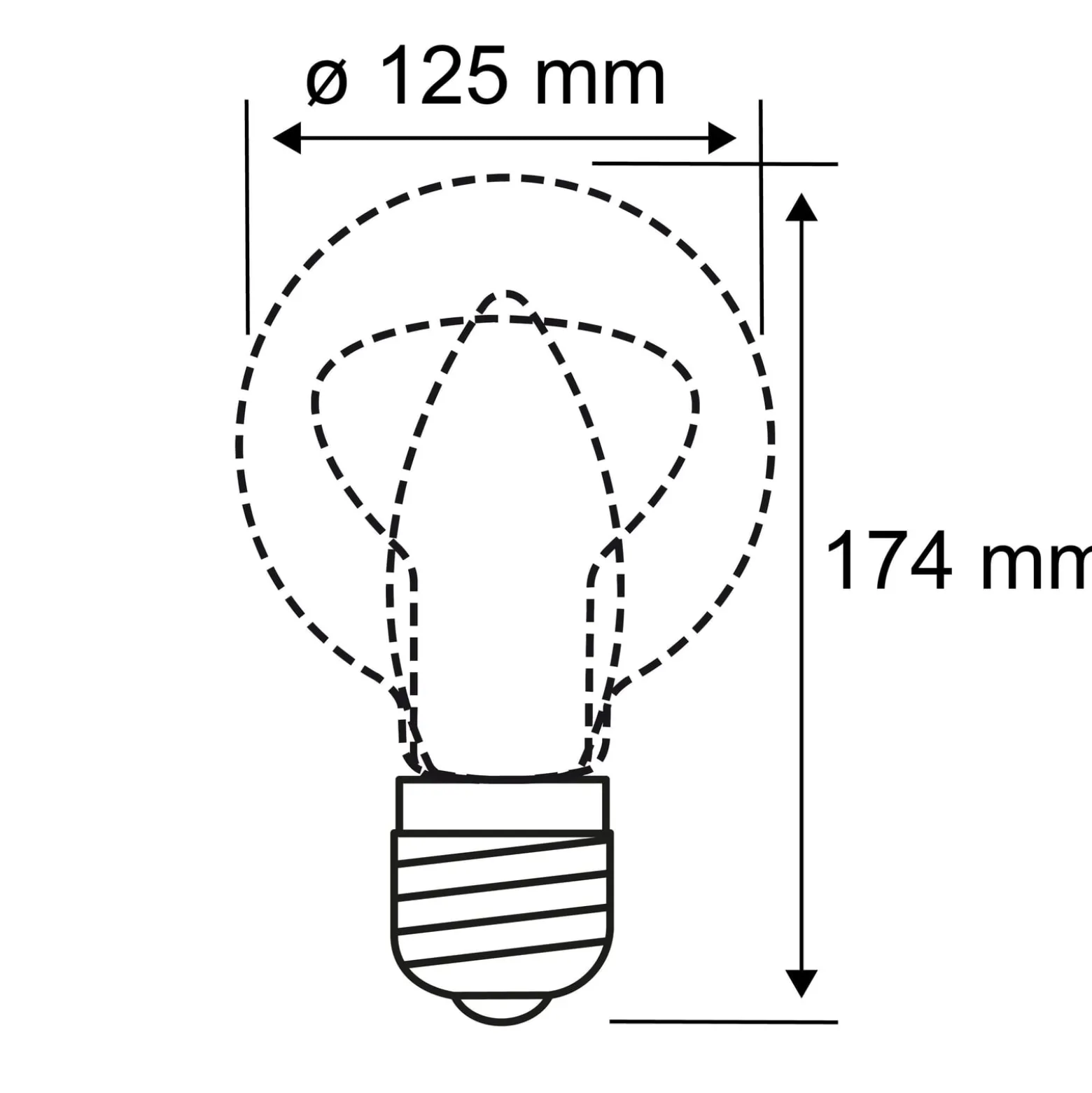 Paulmann LED E27 6,5W G125 rengaspeili, musta
