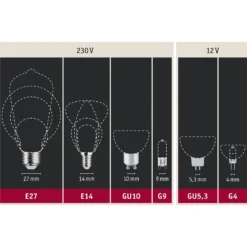Paulmann LED E27 6,5W G125 rengaspeili, musta