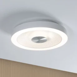 Paulmann LED-kattovalaisin Volea, valkoinen/hopea Ø 32 cm IP44 himmennettävä