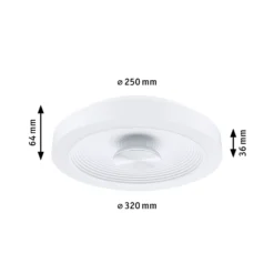 Paulmann LED-kattovalaisin Volea, valkoinen/hopea Ø 32 cm IP44 himmennettävä
