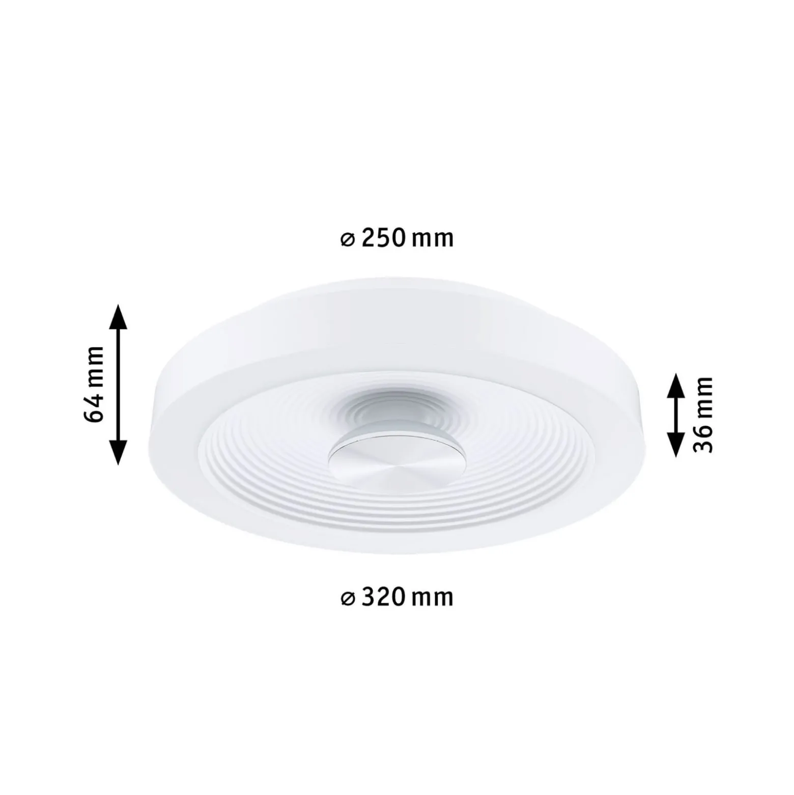 Paulmann LED-kattovalaisin Volea, valkoinen/hopea Ø 32 cm IP44 himmennettävä
