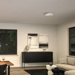 Paulmann LED-kattovalaisin Volea, valkoinen/hopea Ø 32 cm IP44 himmennettävä