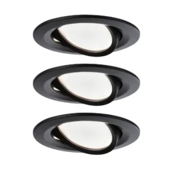 Paulmann LED-kohdevalaisin Nova Coin, 3 kpl, musta, kääntyvä, 2 700 K