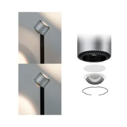 Paulmann LED-lattiavalaisin Aldan, metallia, säädettävä, himmennettävä
