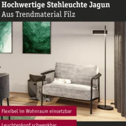 Paulmann LED-lattiavalaisin Jagun, antrasiitti, huopa, 3-portainen