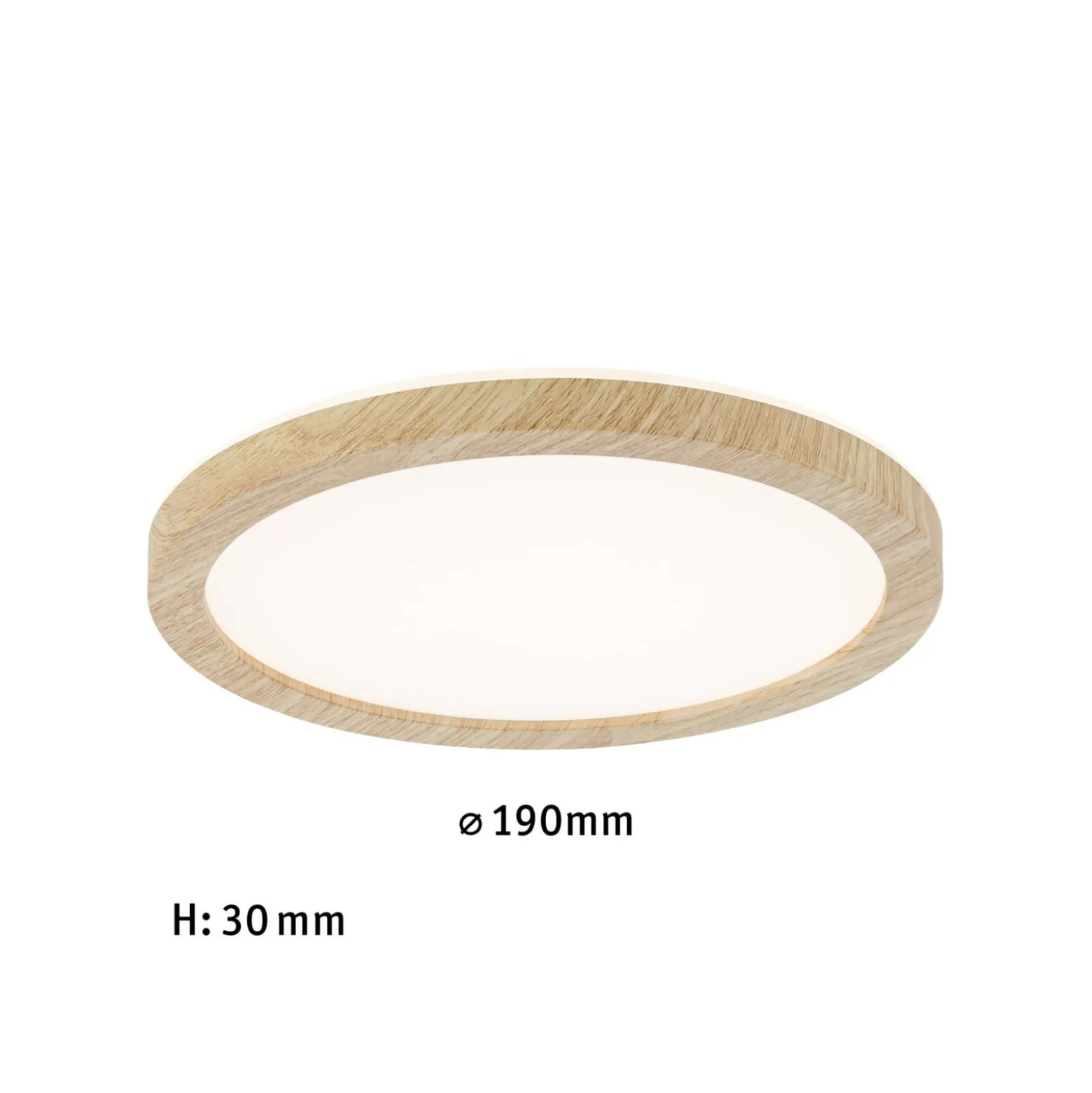 Paulmann LED-paneeli Atria Shine, halkaisija 19 cm, puu, IP44, 3000 K,