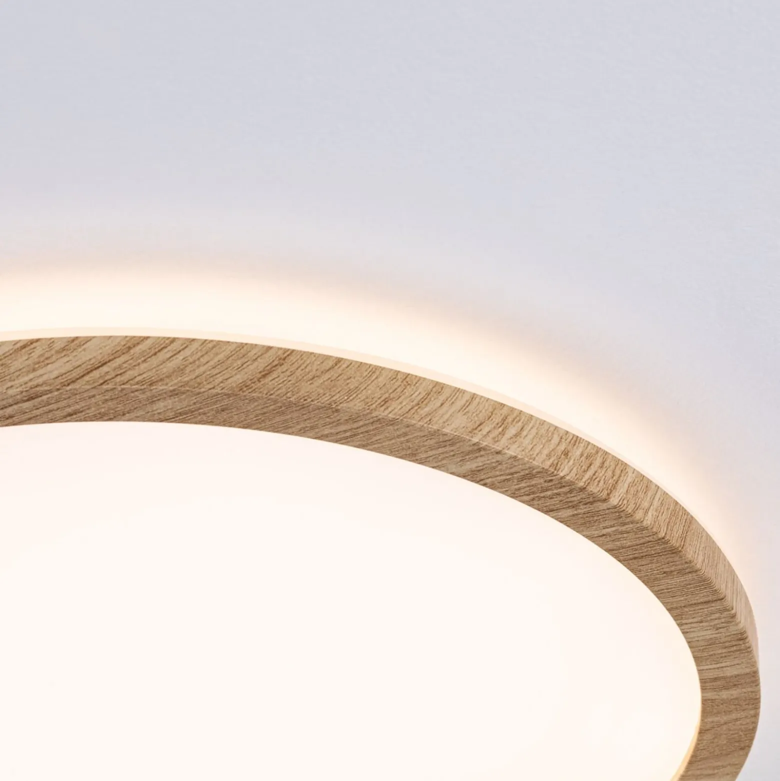 Paulmann LED-paneeli Atria Shine, halkaisija 19 cm, puu, IP44, 3000 K,
