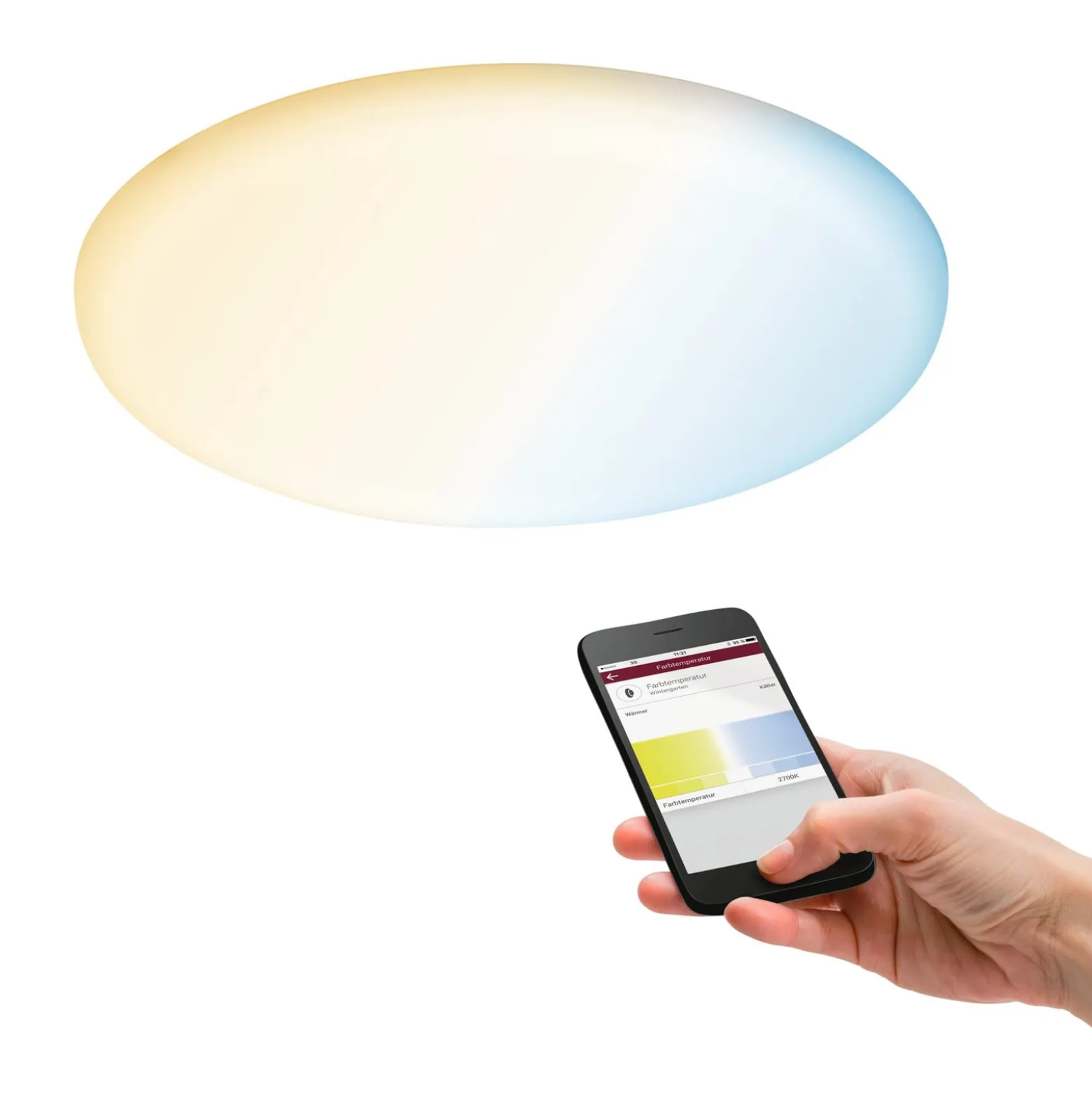 Paulmann-LED-paneeli Veluna, CCT ZigBee 21,5cm