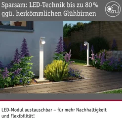 Paulmann LED-pylväsvalaisin Cuff, alumiini, anturi, valkoinen