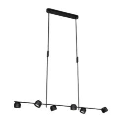 Paulmann LED-riippuvalaisin Puric Pane, musta, 6-lamppuinen, älykäs