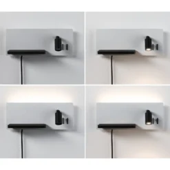 Paulmann LED-seinävalaisin Serra, vasen, USB-C, valkoinen/musta