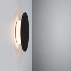 Paulmann LED-seinävalaisin Tulga, Ø 20 cm, antrasiitti, huopa