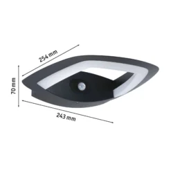 Paulmann LED-tunnistimella varustettu ulkoseinävalaisin Akena, 3000 K,