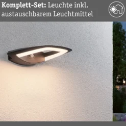 Paulmann LED-tunnistimella varustettu ulkoseinävalaisin Akena, 3000 K,
