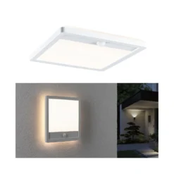 Paulmann LED-ulkoseinälamppu Lamina, valkoinen, IP44, anturi