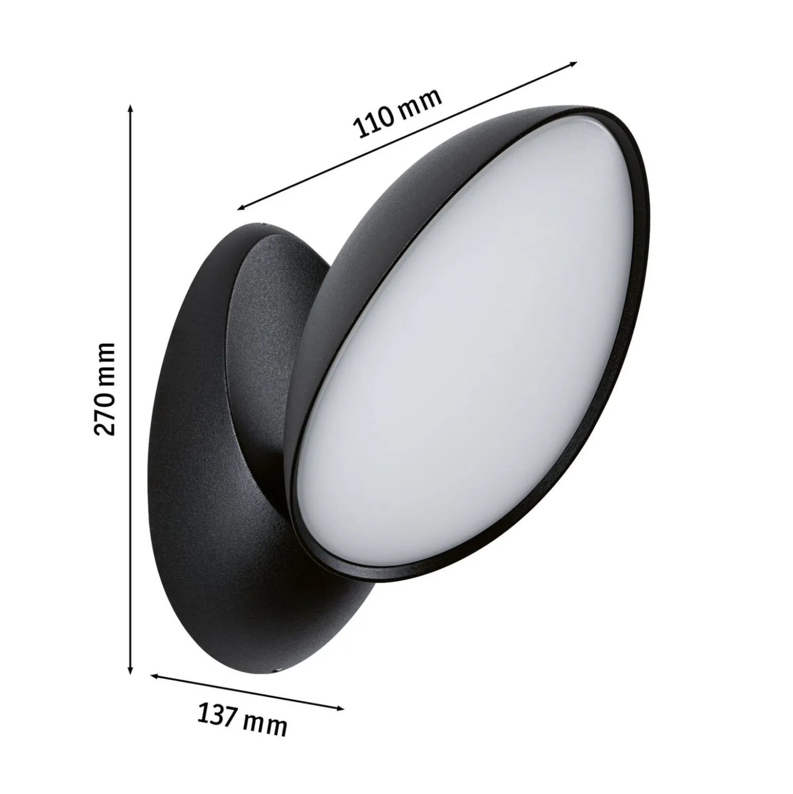 Paulmann LED-ulkoseinävalaisin Batona, antrasiitti 27 cm alumiinia IP44