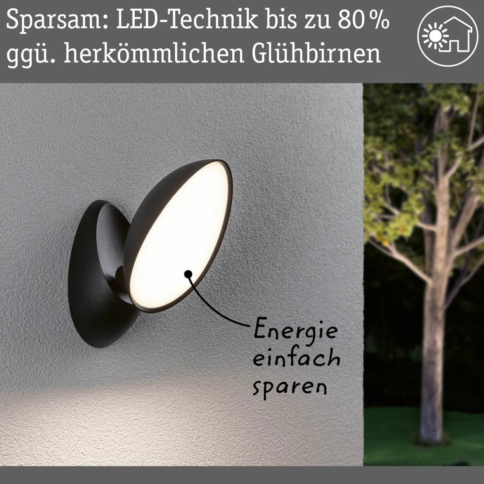 Paulmann LED-ulkoseinävalaisin Batona, antrasiitti 27 cm alumiinia IP44