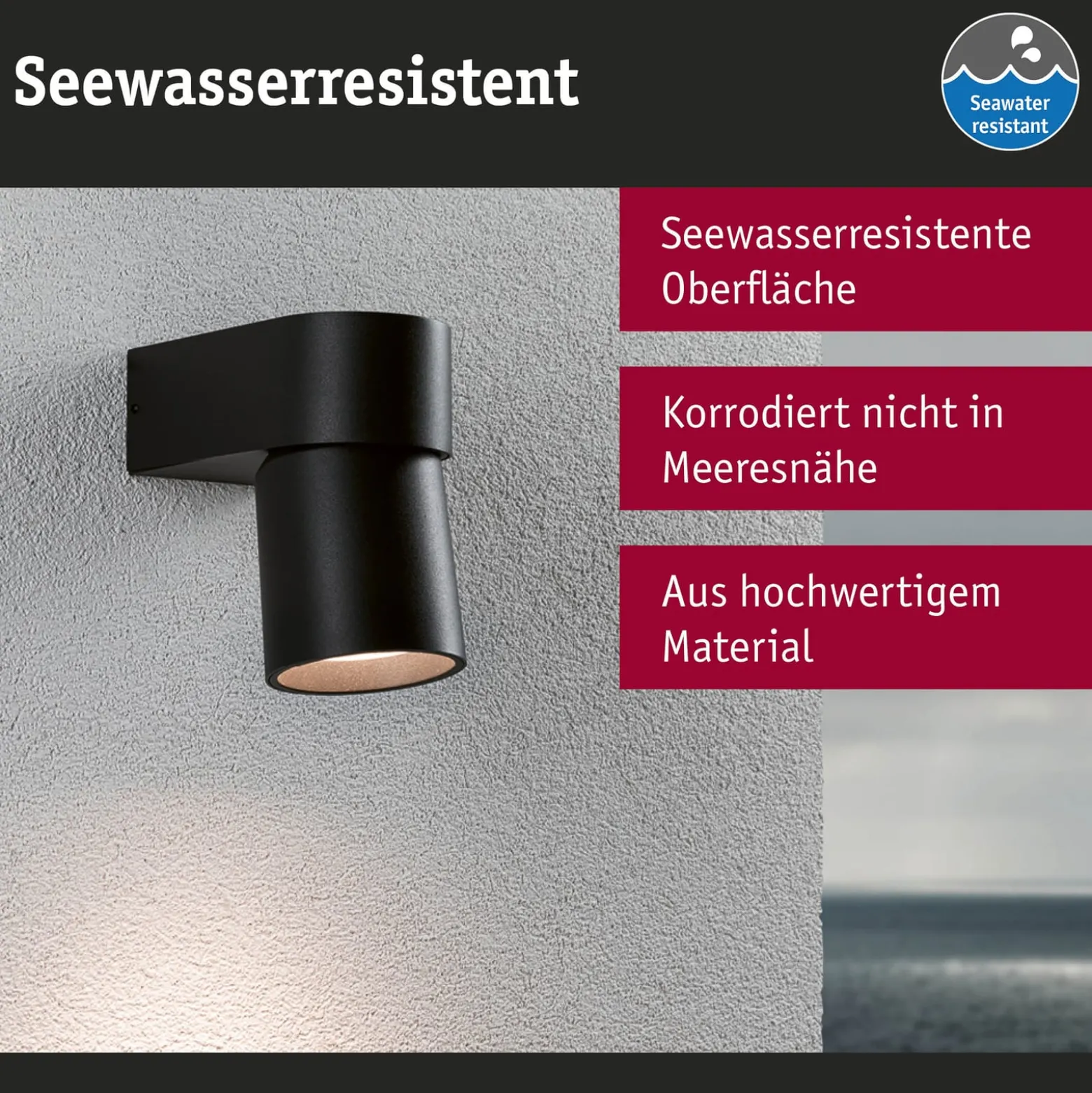 Paulmann LED-ulkoseinävalaisin Kimu, antrasiitti, 2200 K