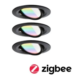 Paulmann LED-uppovalaisin Nova Coin Smart, musta, RGBW, 3 kpl, 8,4 cm