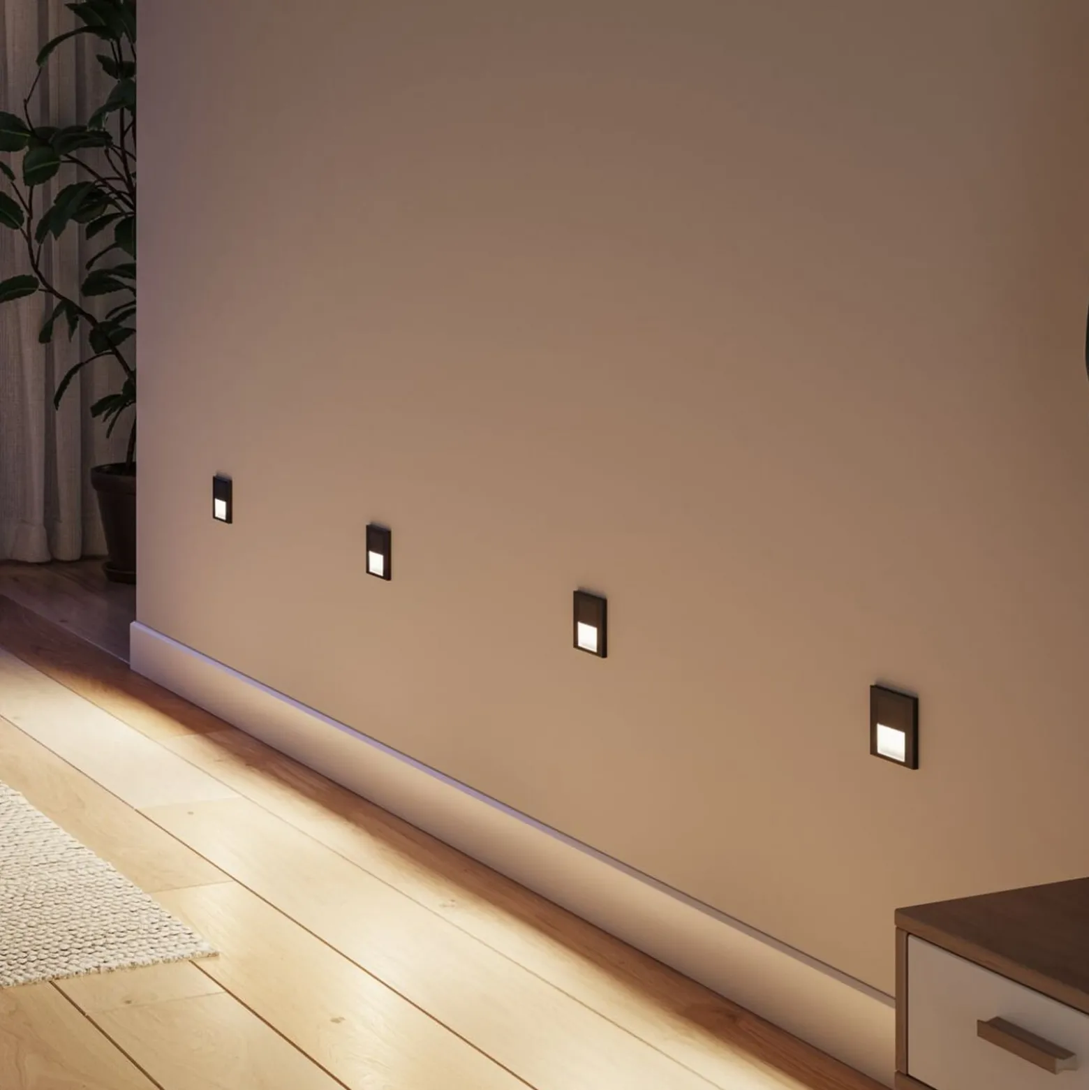 Paulmann LED-uppovalaisin Tsaro, musta, muovi, 2700 K