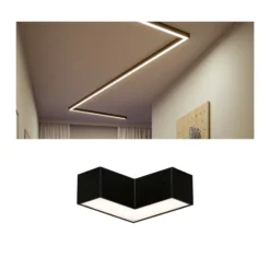Paulmann LED-valolista Linion, musta, 90° kulma, 3 000 K