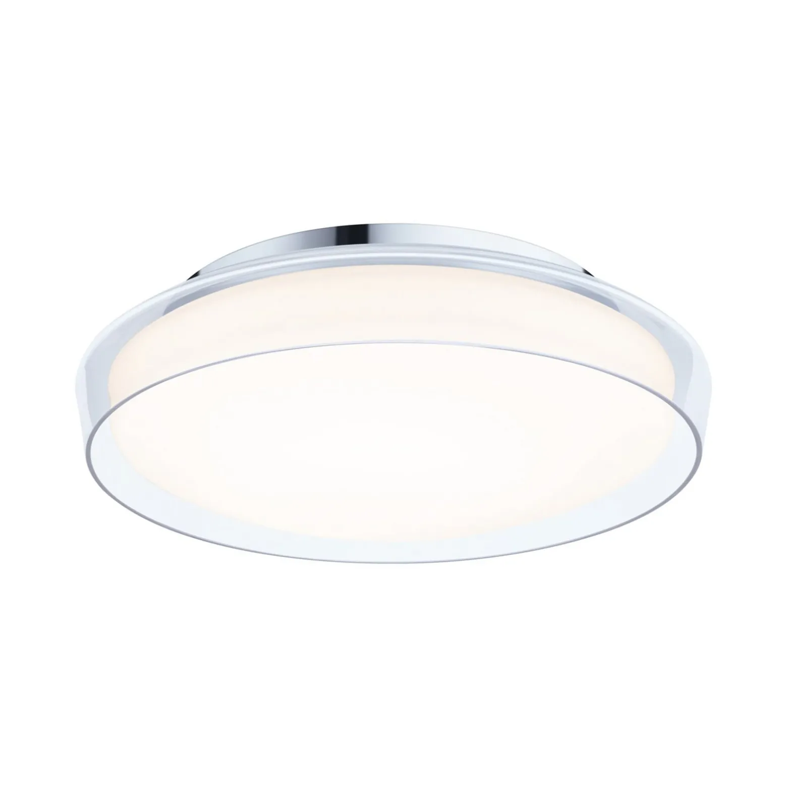 Paulmann Luena LED-kattovalaisin, IP44, kromi, Ø 35 cm