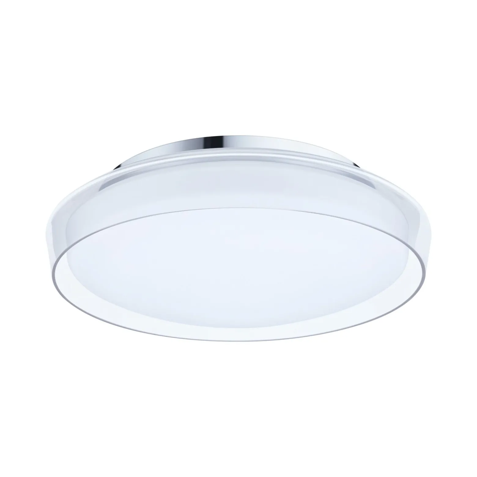 Paulmann Luena LED-kattovalaisin, IP44, kromi, Ø 35 cm