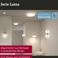 Paulmann Luena LED-kattovalaisin, IP44, kromi, Ø 35 cm