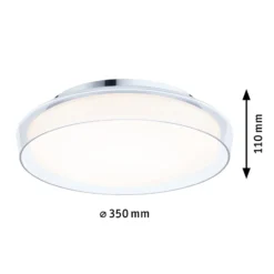Paulmann Luena LED-kattovalaisin, IP44, kromi, Ø 35 cm