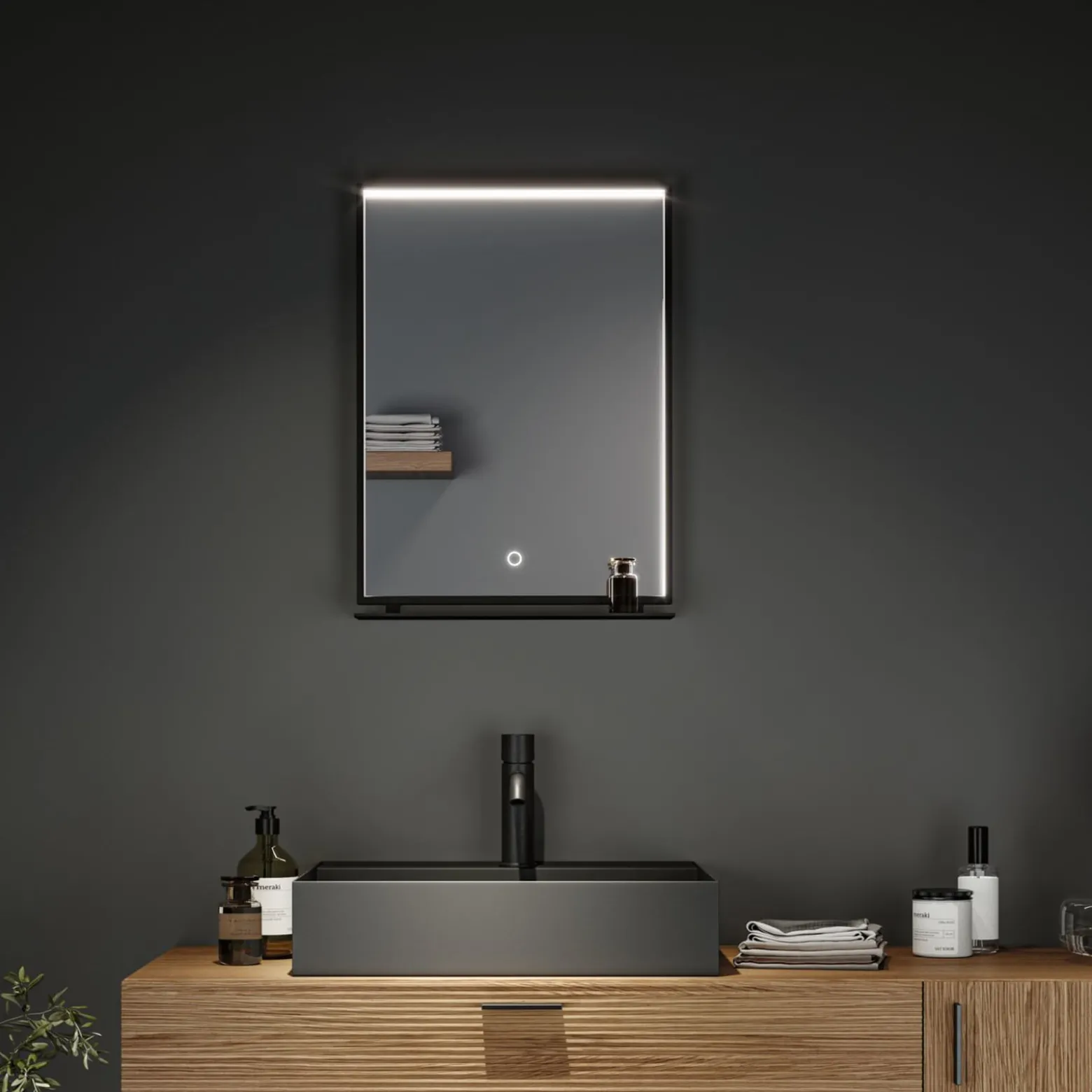 Paulmann Miro LED-seinäpeili CCT 62x45 taustavalo
