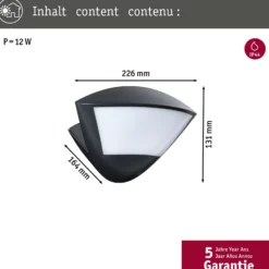 Paulmann Smart sensor ulkoseinävalaisin Skyla antrasiitti CCT IP44