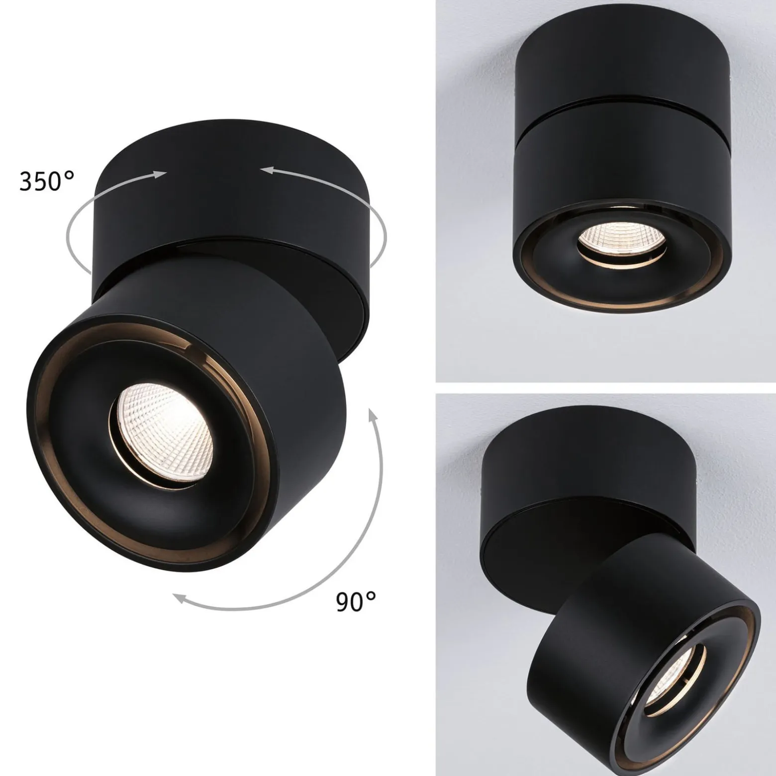 Paulmann Spircle -LED-alasvalo, mattamusta