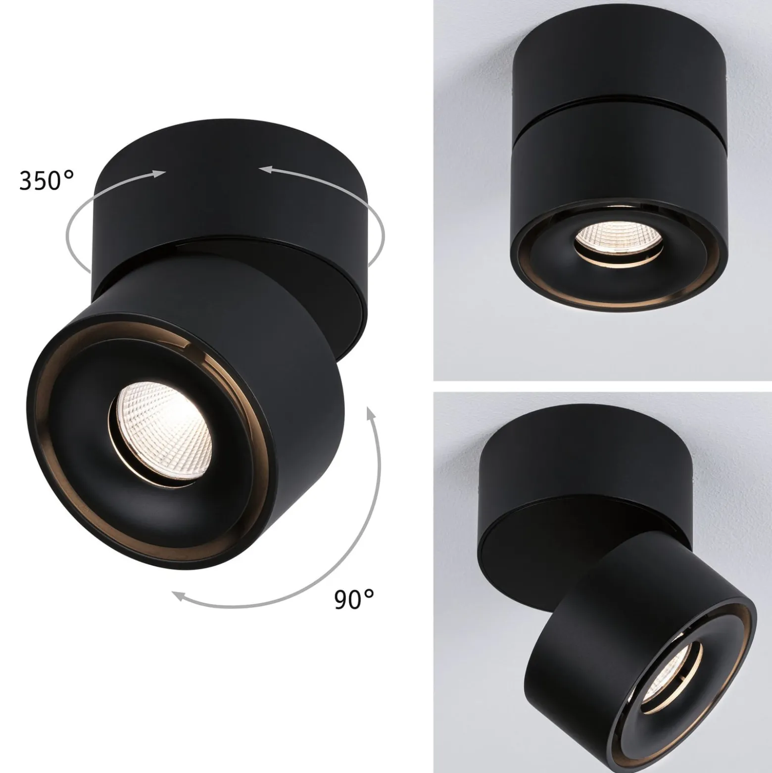 Paulmann Spircle -LED-alasvalo, mattamusta