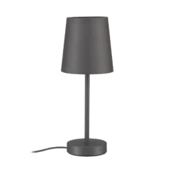 Paulmann Stellan II -pöytävalaisin, harmaa, korkeus 40 cm, tekstiili