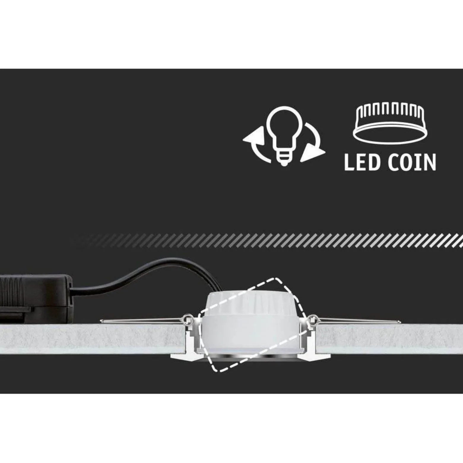 Paulmann upotettava LED-kohdevalaisin Nova Coin Smart, valkoinen, RGBW, 3 kpl,