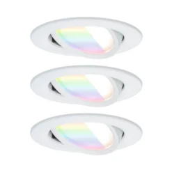 Paulmann upotettava LED-kohdevalaisin Nova Coin Smart, valkoinen, RGBW, 3 kpl,