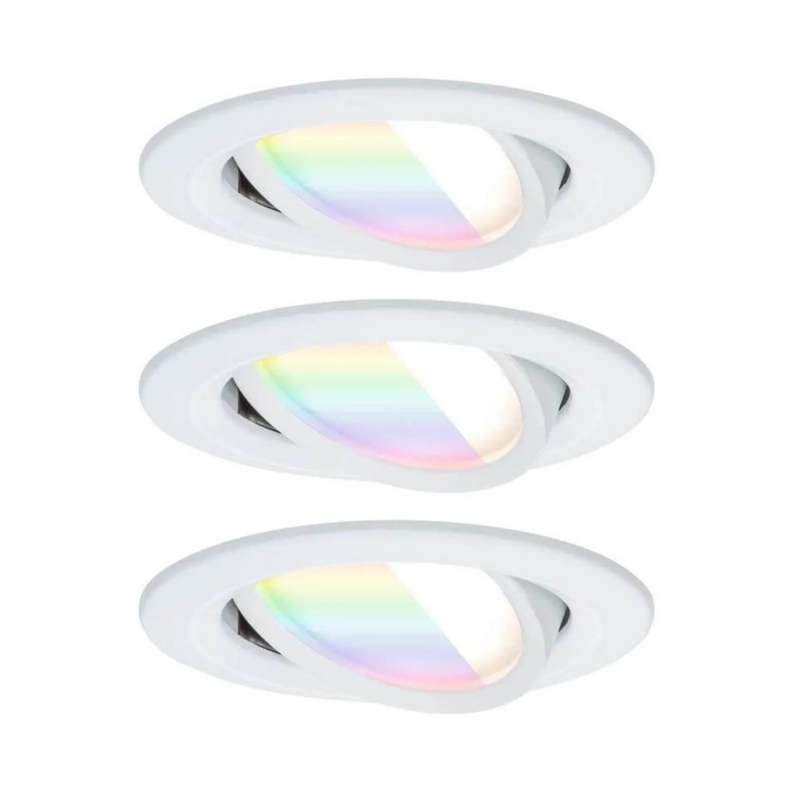 Paulmann upotettava LED-kohdevalaisin Nova Coin Smart, valkoinen, RGBW, 3 kpl,