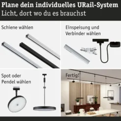 Paulmann URail Hildor -LED-spotti musta 4 000 K