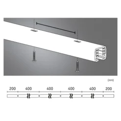Paulmann URail-kisko, signaalivalkoinen, pituus 200 cm, alumiini