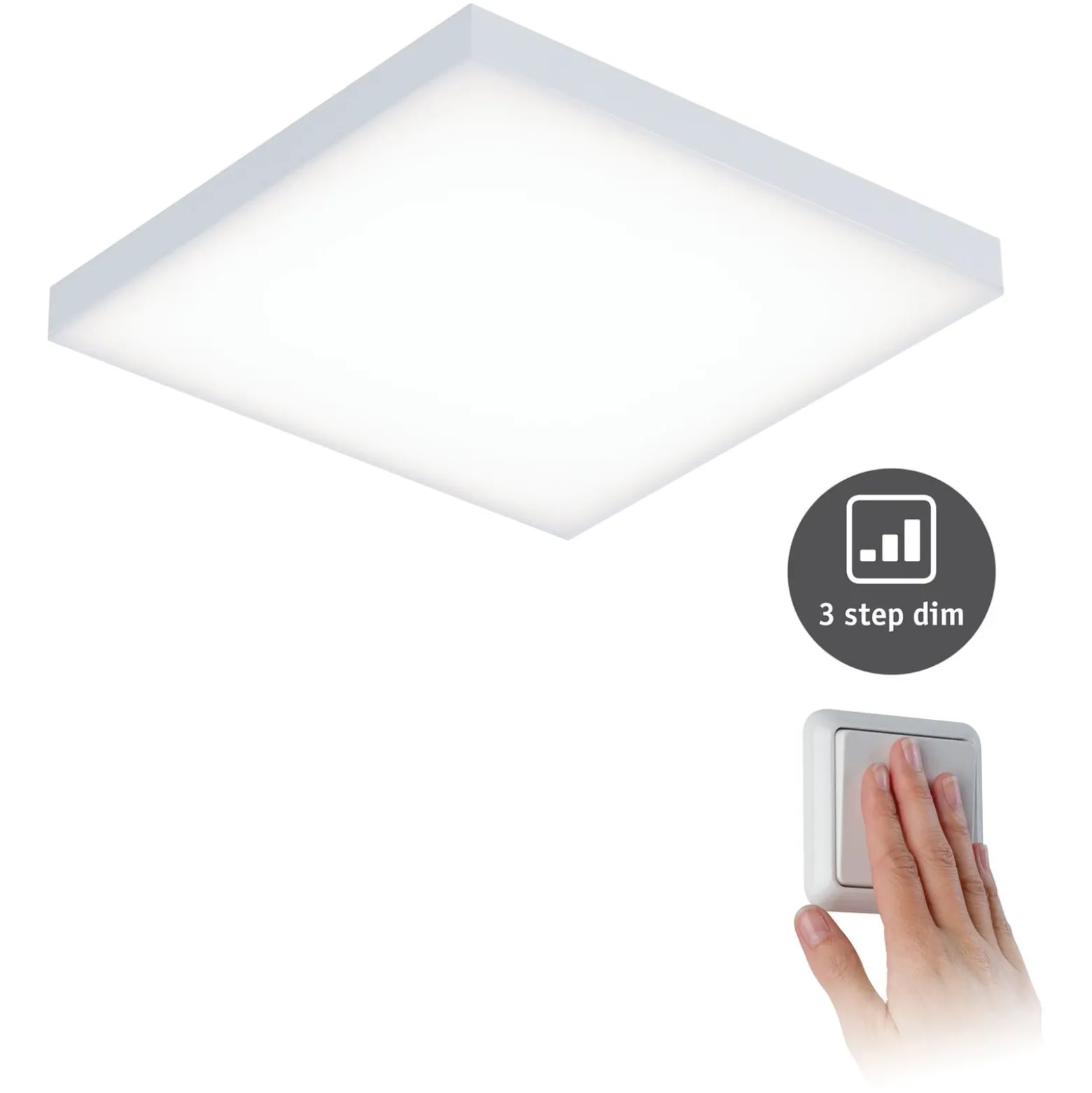 Paulmann Velora-LED-paneeli 3-step-dim 22,5x22,5cm