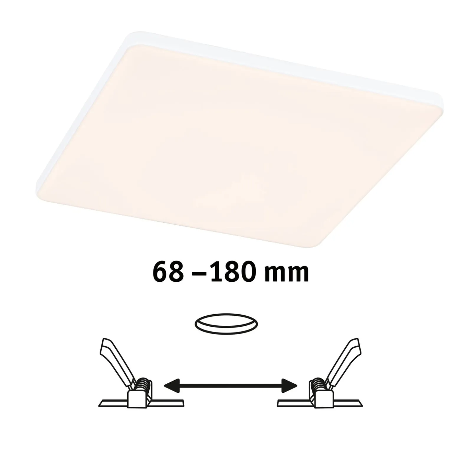 Paulmann Veluna Edge IP44 3000K dimm 20x20cm 20x20cm
