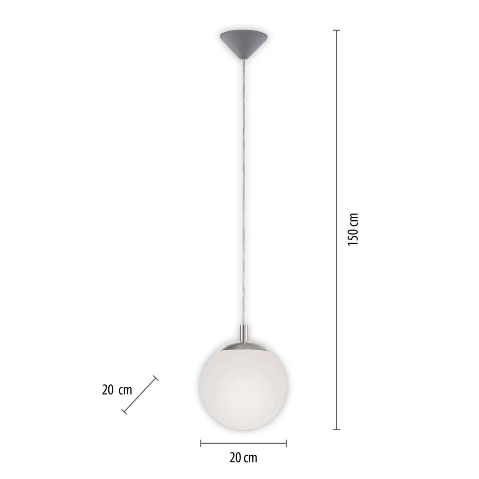 Paul Neuhaus Bolo riippuvalaisin, lasivarjostin, Ø 20cm