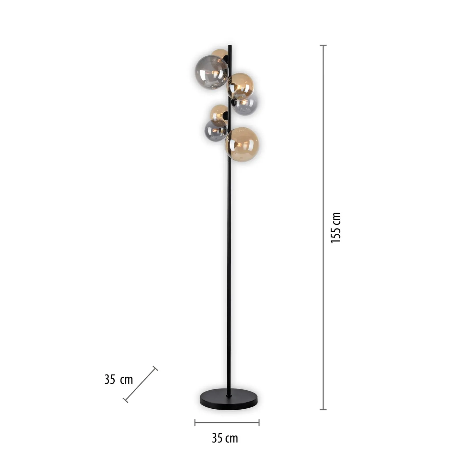 Paul Neuhausin lattiavalaisin Popsicle, lasi, 155 cm korkea, G9