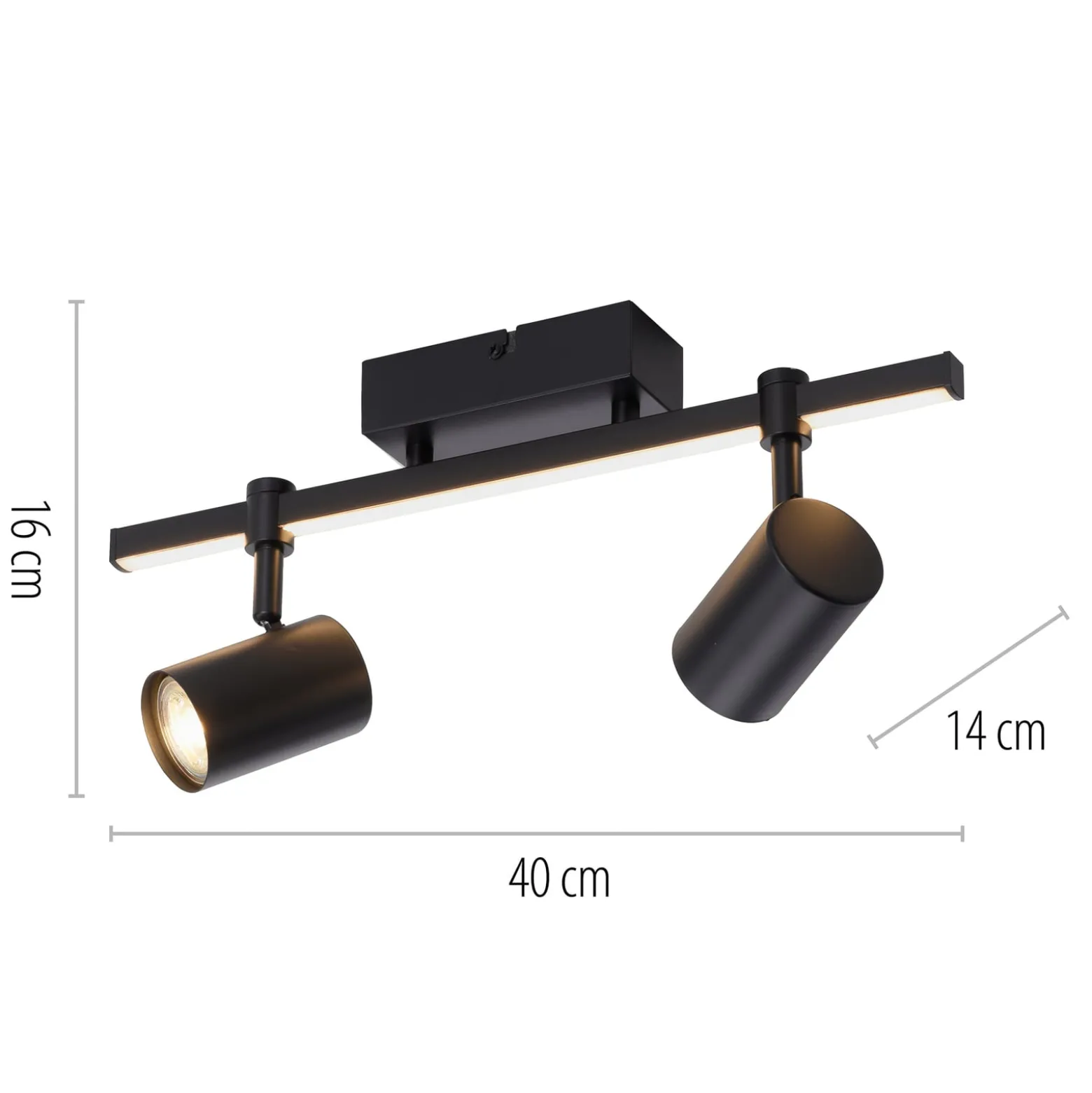 Paul Neuhaus LED-kattovalaisin Barik, 40 cm, säädettävä