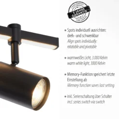 Paul Neuhaus LED-kattovalaisin Barik, 40 cm, säädettävä