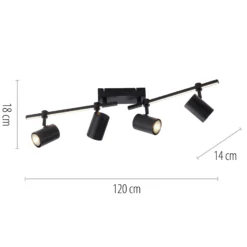 Paul Neuhaus LED-kattovalaisin Barik, 120 cm, säädettävä