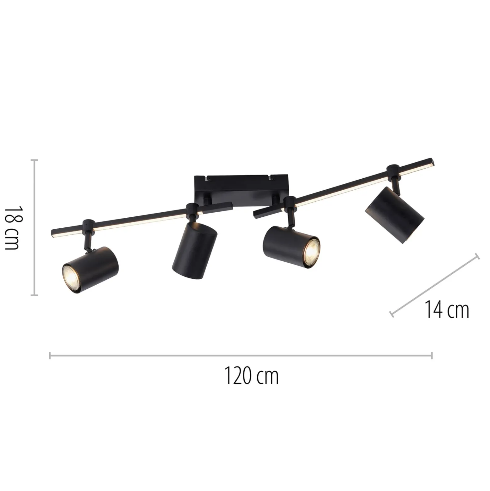 Paul Neuhaus LED-kattovalaisin Barik, 120 cm, säädettävä