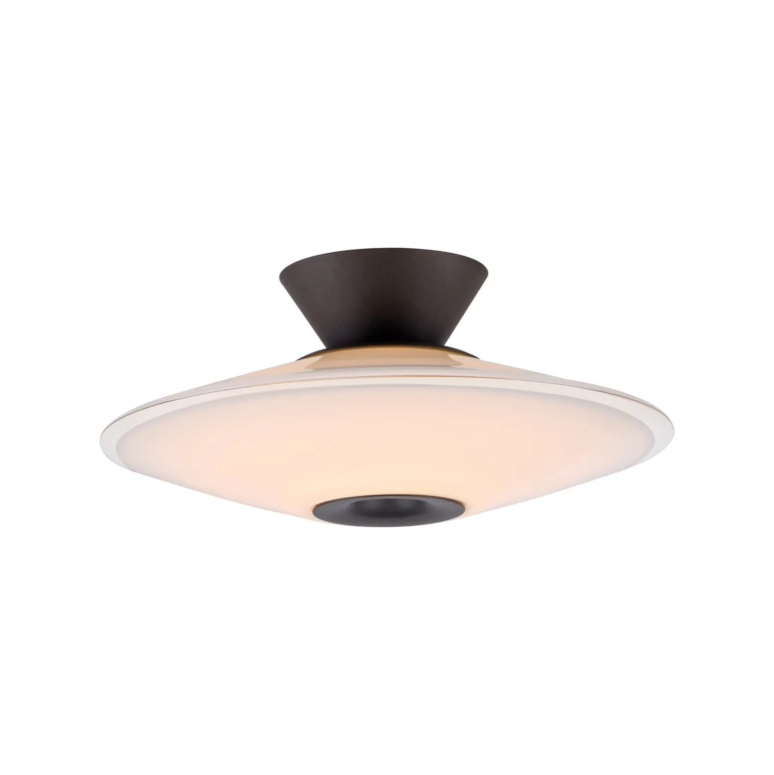 Paul Neuhaus LED-kattovalaisin Elipsa, valkoinen/musta, Ø 35 cm