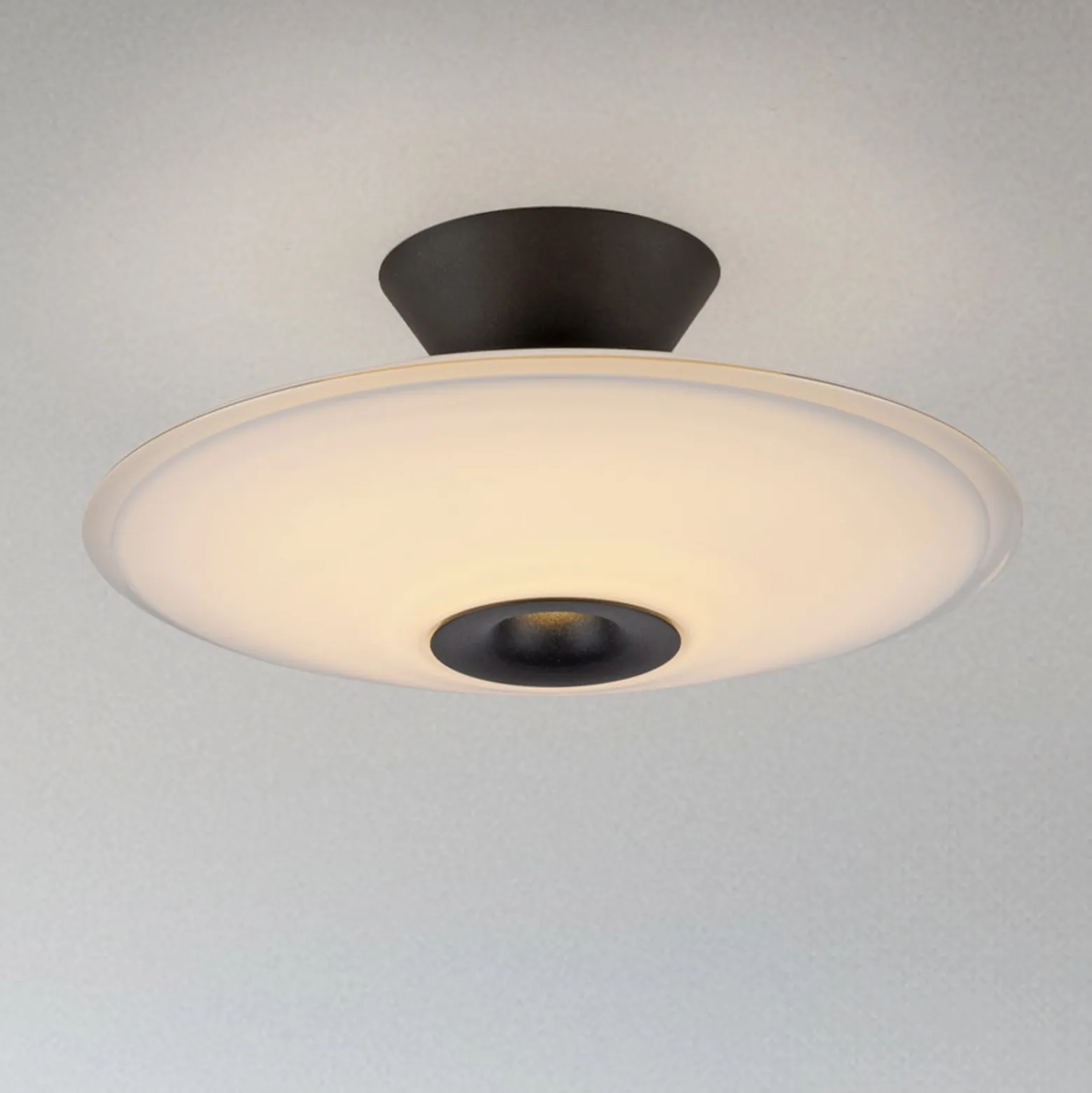 Paul Neuhaus LED-kattovalaisin Elipsa, valkoinen/musta, Ø 35 cm