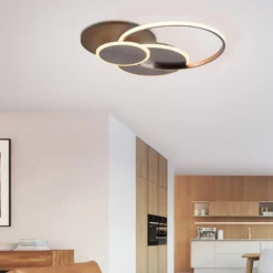 Paul Neuhaus LED-kattovalaisin Palma, puu, CCT, 65cm, himmennettävä